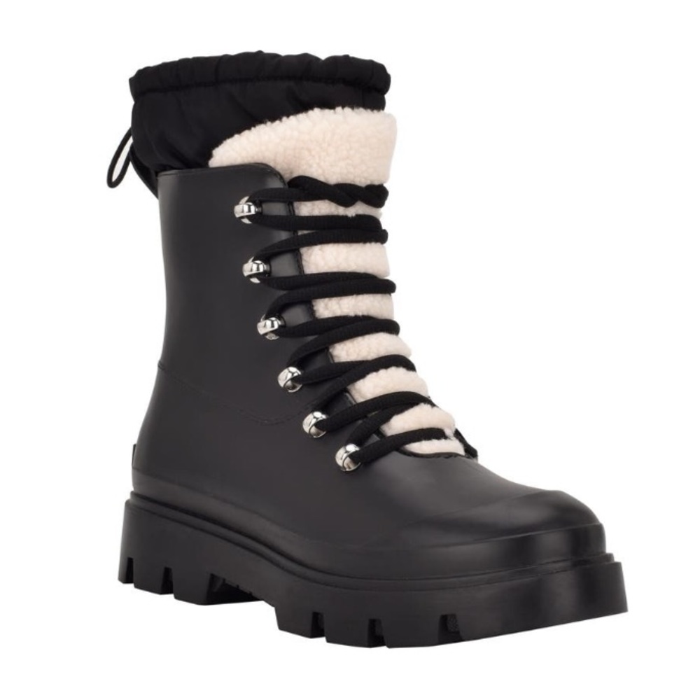 Marc Fisher Boots Womens 11 Freely Lug Sole Waterproof Sherpa Rubber Gorpcore
